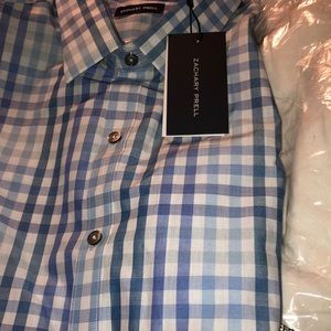 🔥 SALE! $40 for retail $168! NWT  Zachary Prell Blue Plaid L/S Shirt